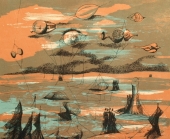 Mac Zimmermann (1912-1995), Surrealistic Composition 1964