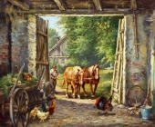 William Hanft (1888-1987), Returning home builders with horse and cart