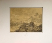 Hermann Baisch (1846-1894), Wide landscape with shepherds, 1863
