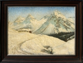 Michael Koch (1853-1927), Winter landscape Arosa