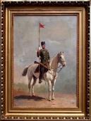 Franz Roubaut (1856-1928) or Ferdinand of Rayski radius, Equestrian portrait