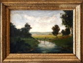 Theodor Reichart (1919-2003), Summer river landscape at Nuremberg, 1947
