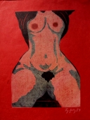 Frydl Prechtl- Zuleeg (geb. 1934), Female Nude in Red