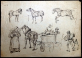 Horse trials, 1909, painted on both sides