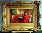 R. Thiessen (19th-20th centuries), cardinals considered a Madonna sculpture, circa 1900