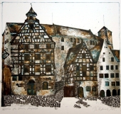 Brigitta Heyduck (born 1936), the Nuremberg castle courtyard, 1985