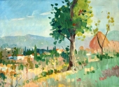 Reinhold Pallas (1901-1970), sun landscape in Tuscany near Arezzo