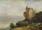 Preview: Ludwig Correggio, Landschaftsgemälde Schloss am See (Oberitalien?)