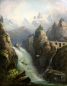 Preview: Romanticists end of the 19th century, Mountain View with Waterfall