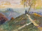 Preview: Unleserlich sign. (Impressionist), Rastender mit Bergpanorama