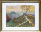 Preview: Unleserlich sign. (Impressionist), Rastender mit Bergpanorama