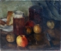 Preview: Rudolf Hinderer, Tischstillleben mit Bier und Obst