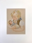 Preview: Elisabeth Thalmann, Girl with doll, original watercolor as a template for the enclosed postcard