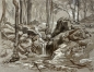 Preview: Attributed to Carl Blechen, Forest study with stream