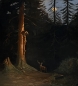 Preview: Otto Elser, forest landscape with a stag