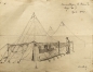 Preview: Emil Scheidig, Tents drawing from April 1945