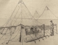 Preview: Emil Scheidig, Tents drawing from April 1945