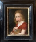 Preview: Unsigned, Girl with flower basket around 1840 - Portrait of a girl