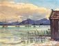 Preview: Karl Seubert, Chiemsee near Gollenshausen, lake painting