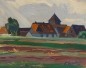 Preview: Karl Seubert, Nuremberg, Fürth, Knoblauchsland with a view of a village church, possibly St Peter and Paul Church in Poppenreuth