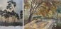 Preview: Karl Seubert, beidseitig bemahlt, Baum Winterlandschaft, Flusslandschaft