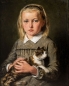 Preview: Adolf Müller, Portrait of a girl with a cat 1882