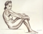 Preview: Karl Seubert, Nude sitting woman