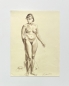 Preview: Karl Seubert, standing nude woman drawing