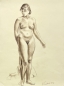 Preview: Karl Seubert, standing nude woman drawing