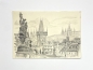 Preview: Karl Seubert, Prague bridge view drawing