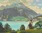 Preview: Karl Seubert, Alpensee mit Kapelle 1958