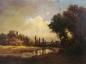 Preview: Max Baumgartner, Italian landscape with houses on a hill