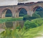 Preview: Georg Lämmermann, Train crosses viaduct