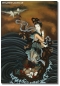 Preview: China (1900). fairy-tale figure with cranes at sea painting on glass