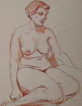 Andreas Bach, Sitting Female Nude