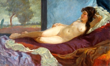 Monogrammist MHW, Reclining Nude Girl, 1918