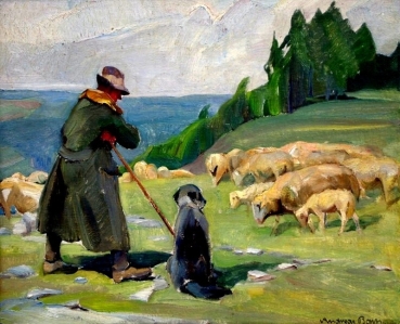 Andreas Bach, Shepherd with Dog herding Sheep