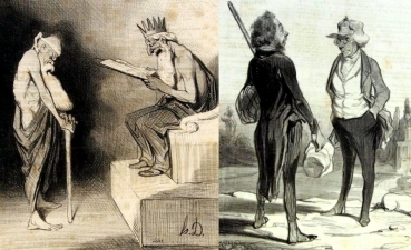 Honore Daumier, Sammlung von 12 Lithografien (Teilweise aus LE CHARIVARI)
