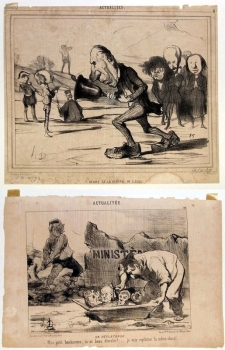 Honore Daumier, Sammlung von 12 Lithografien (Teilweise aus LE CHARIVARI)