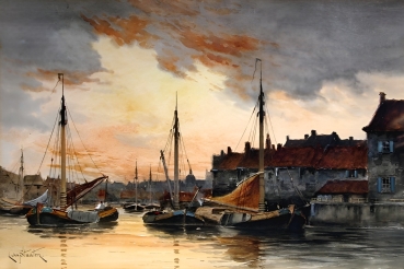 Hermanus Koekkoek the Younger, Canal in Rotterdam