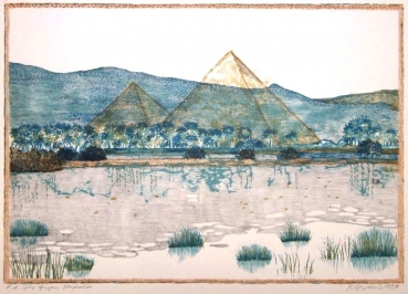 Brigitta Heyduck, View over the Nile to the Pyramids