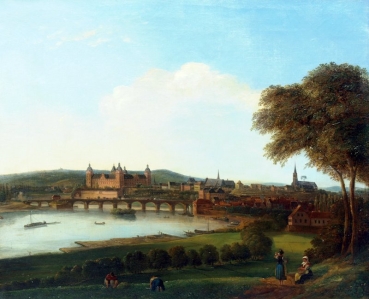Carl Richard (zug.), Blick auf Aschaffenburg - Ansicht über den Main, um 1850