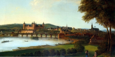 Carl Richard (zug.), Blick auf Aschaffenburg - Ansicht über den Main, um 1850