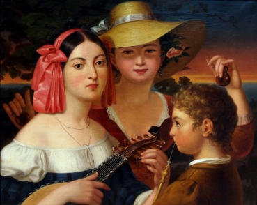 Pehr Berggren (1792-1848), Allegorie der Musik - drei südländische Musikanten (Spanien oder Italien)
