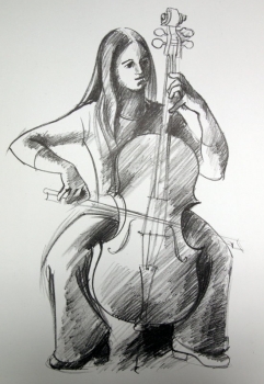 Rosalinde Weber- Hohengrund (1934), Junge Frau mit Cello