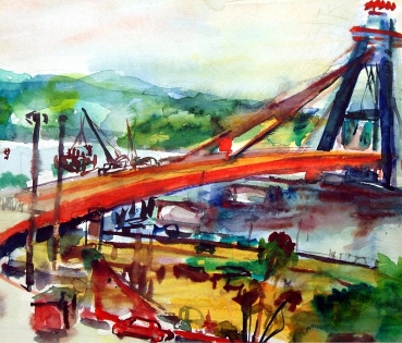 Ilse Rahmes (geb. 1939), Nový Most - Neue Brücke in Bratislava