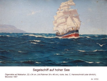 Hamerschmidt, C.?? (around 1907), Sailboat on the High Sea, 1907