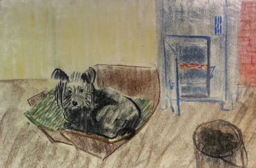 Gudrun Kunstmann, Dog in a basket in front of the oven