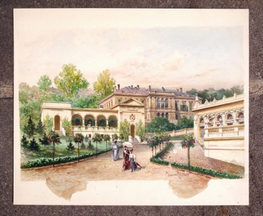 Lorenz Ritter, Schlossansicht, Kurbad mit Trinkhalle