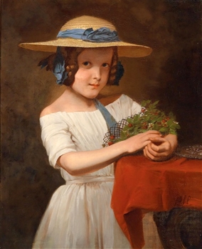 Philipp Herrliich., girl with straw hat